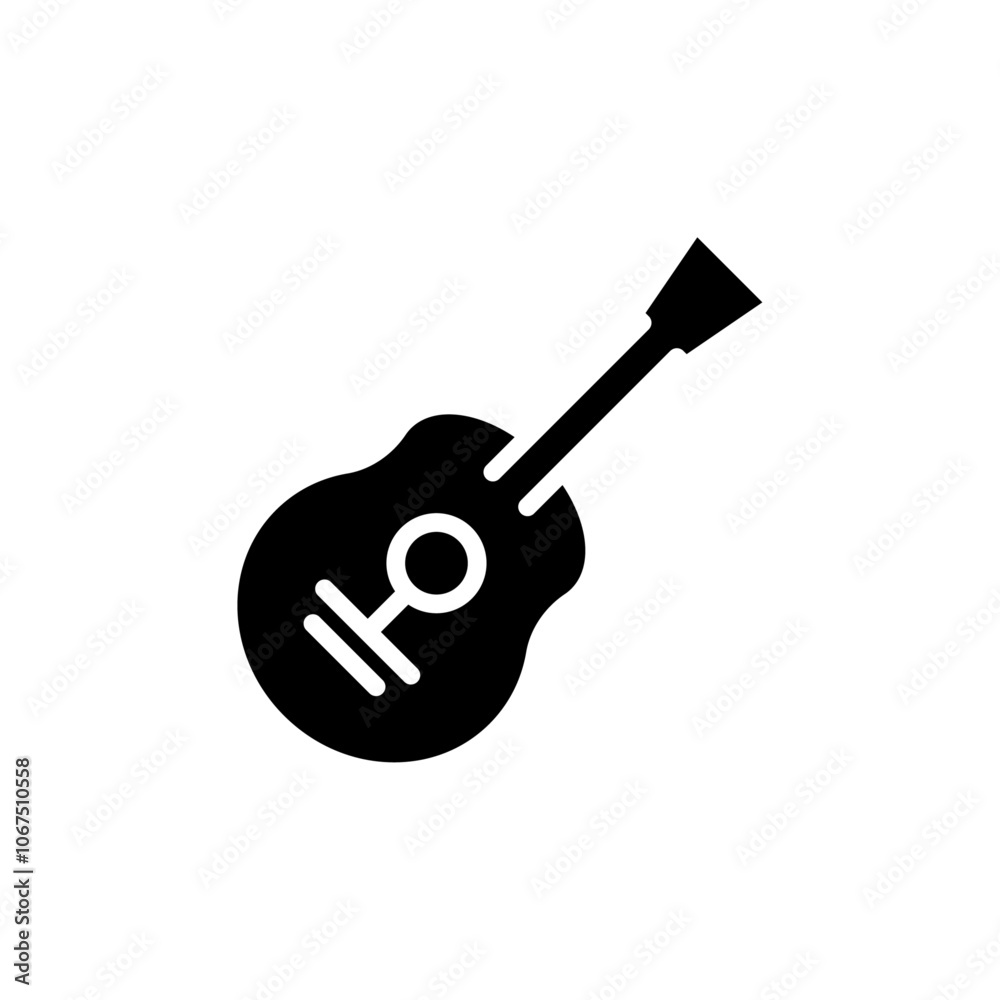 Guitar icon Black and white outline vector Guitar icon Black and white outline vector