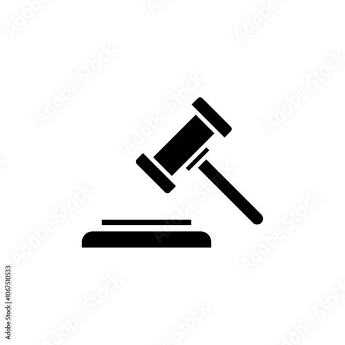 Gavel icon Black and white outline vector