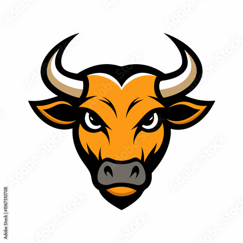 ox head mascot logo vector illustration
