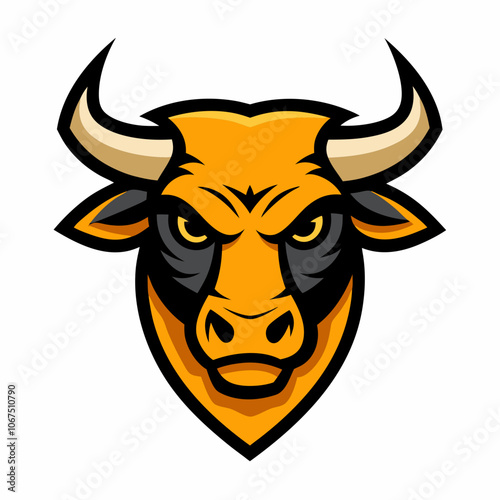 ox head mascot logo vector illustration