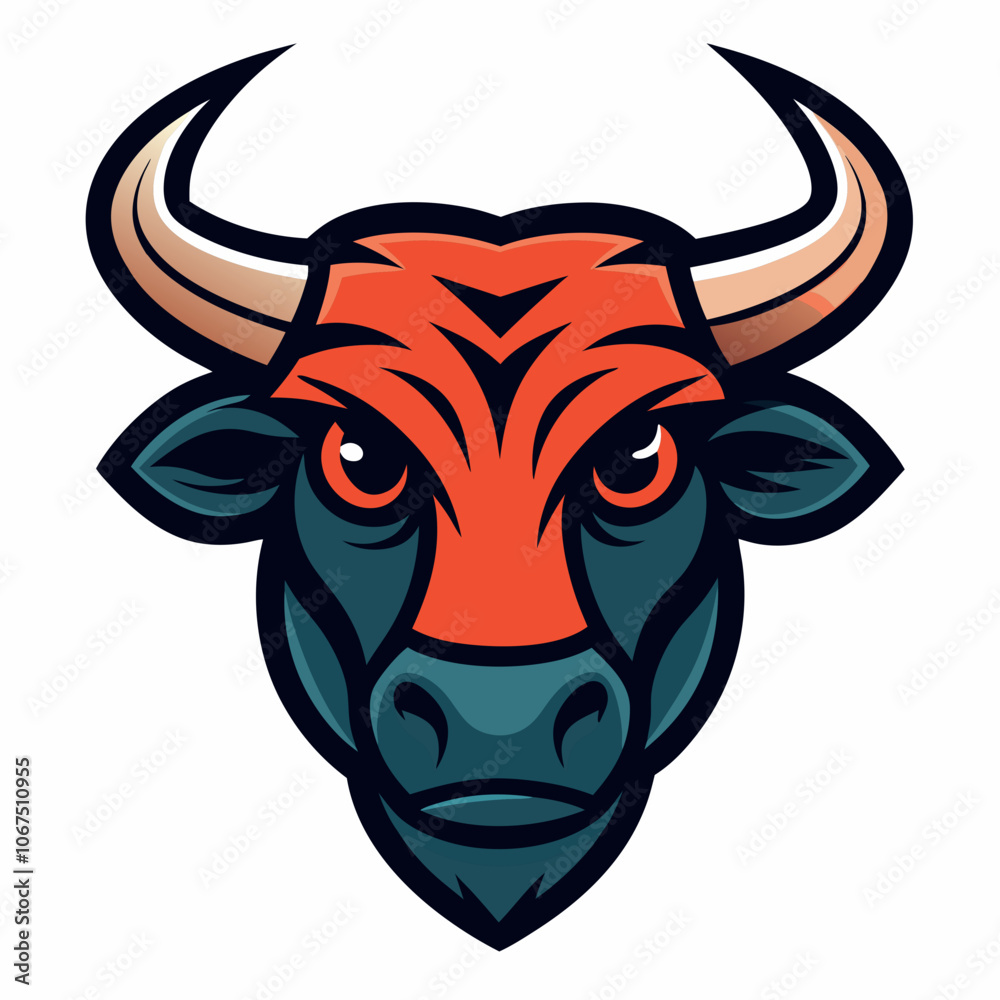 ox head mascot logo vector illustration ox head mascot logo vector illustration