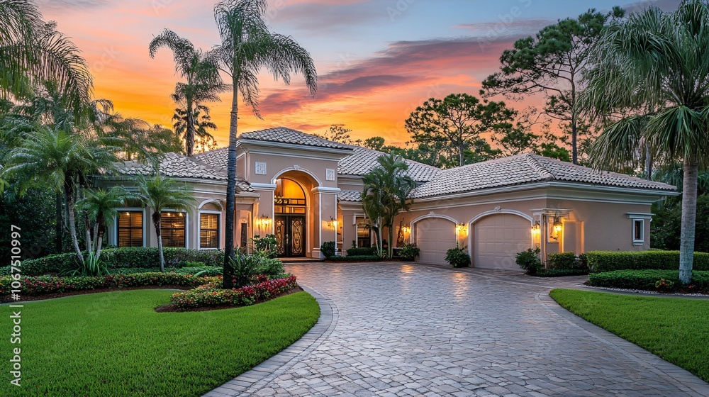 Fototapeta premium Captivating Real Estate Photography at Sunset
