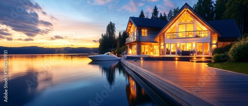 Stunning Luxury Waterfront Homes at Dusk