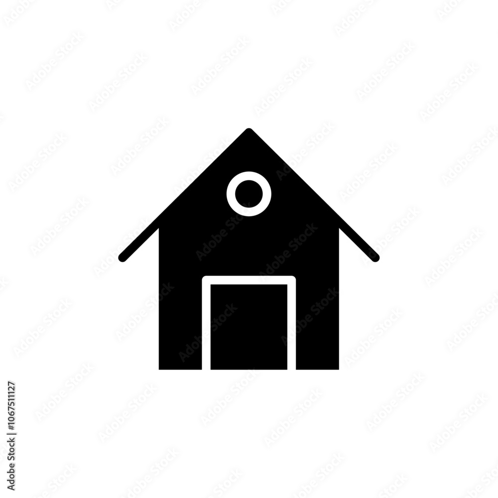 House icon Black and white outline vector