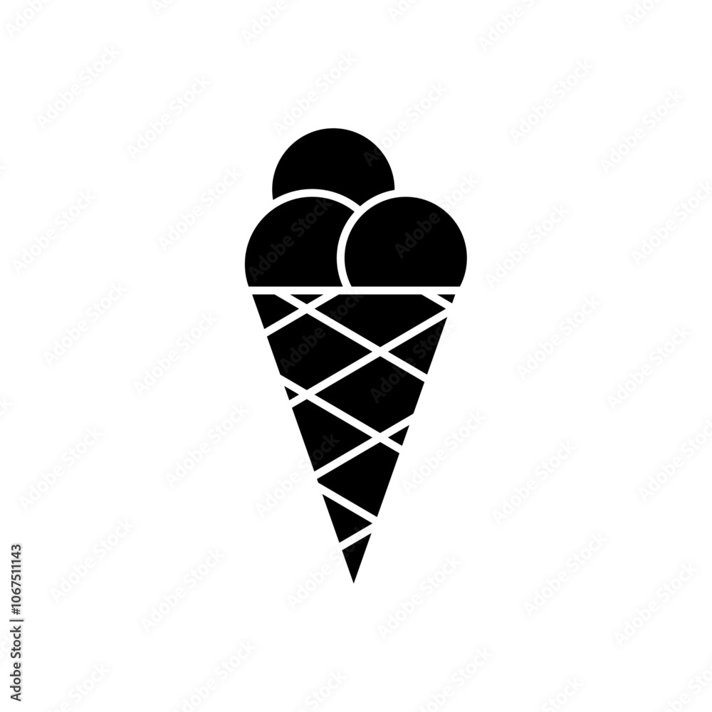 Ice Cream icon Black and white outline vector Ice Cream icon Black and white outline vector