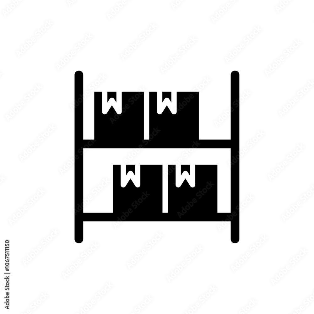 Inventory icon Black and white outline vector Inventory icon Black and white outline vector