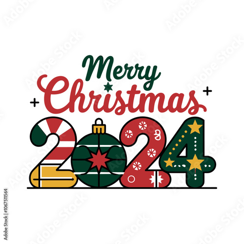 merry Christmas 2024, Christmas vector graphic