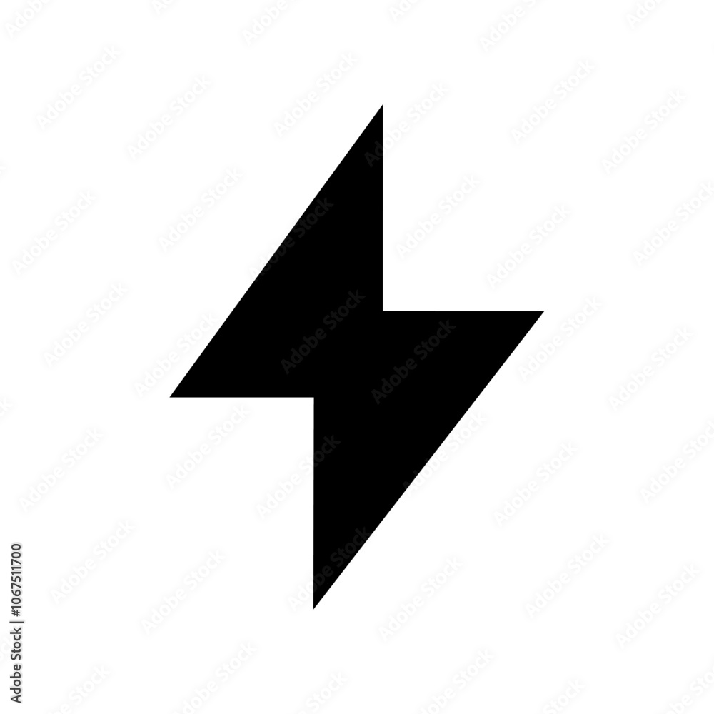 Lightning bolt icon Black and white outline vector Lightning bolt icon Black and white outline vector