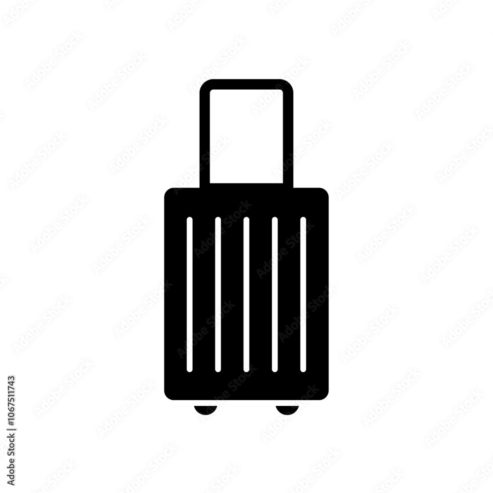 Luggage icon Black and white outline vector Luggage icon Black and white outline vector