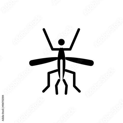 Mosquito icon Black and white outline vector