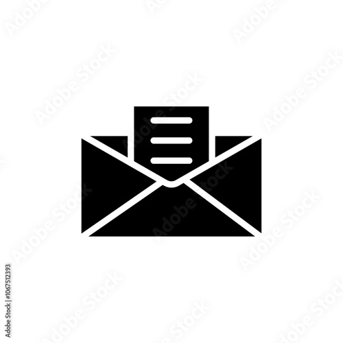 Newsletter icon Black and white outline vector