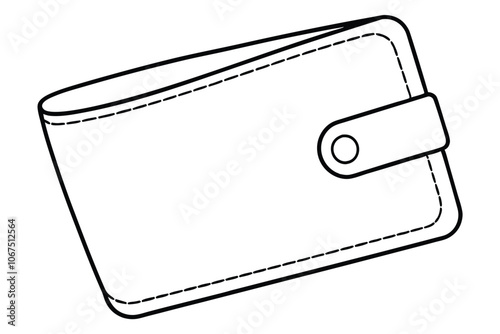 Wallet line art vector illustration