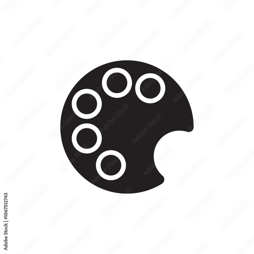 Obraz premium Palette icon Black and white outline vector