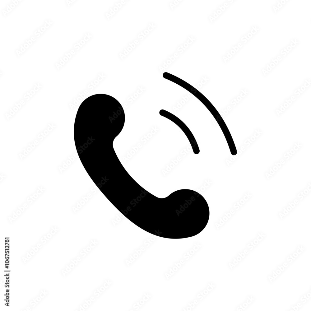 Phone call icon Black and white outline vector Phone call icon Black and white outline vector