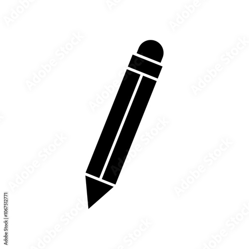 Pencil icon Black and white outline vector