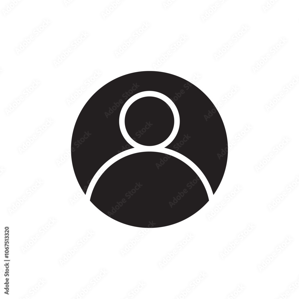 Profile icon Black and white outline vector Profile icon Black and white outline vector