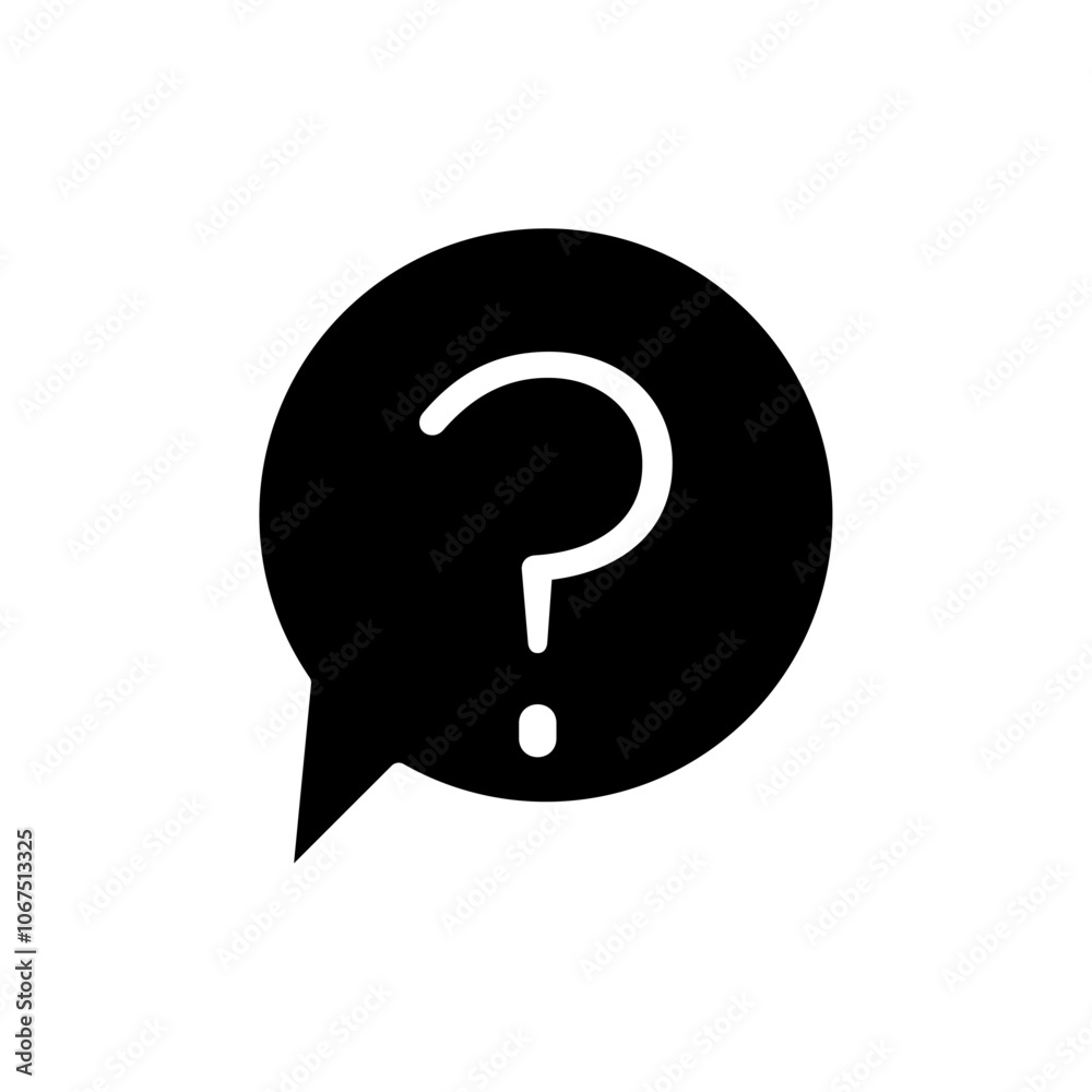 Question icon Black and white outline vector Question icon Black and white outline vector