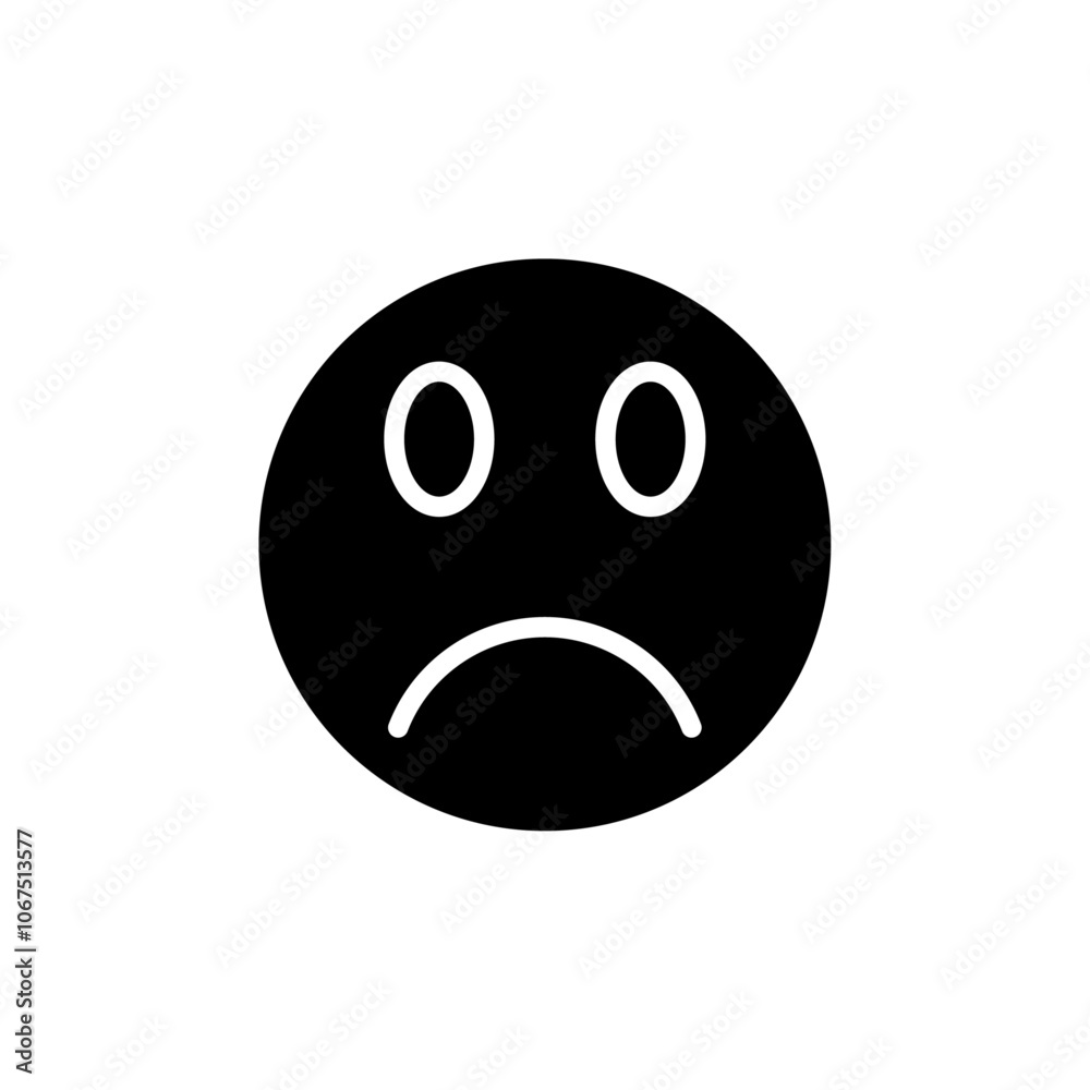 Sad icon Black and white outline vector Sad icon Black and white outline vector
