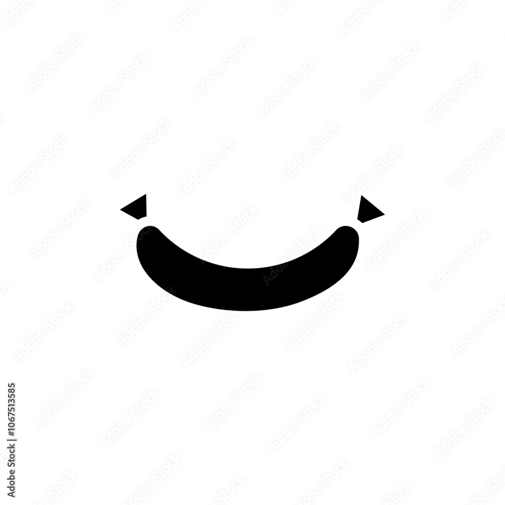Sausage icon Black and white outline vector Sausage icon Black and white outline vector