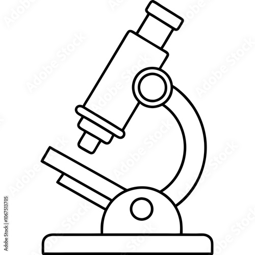 microscope line art vector silhouette 