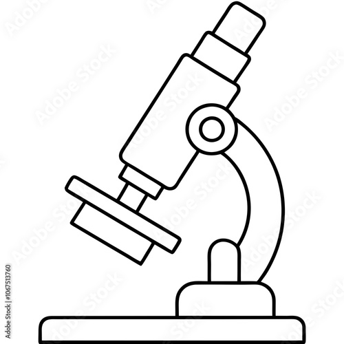 microscope line art vector silhouette 