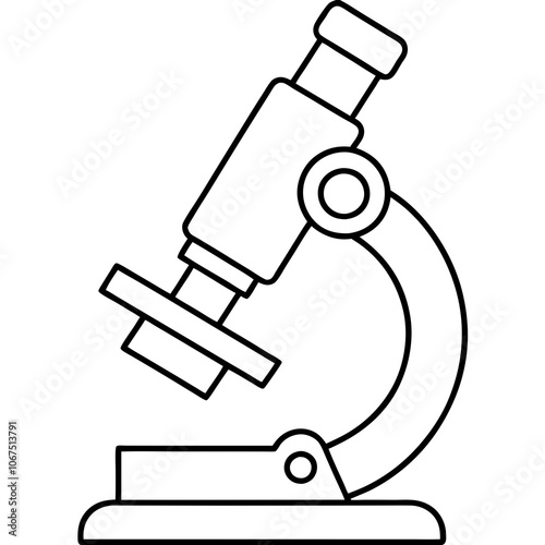 microscope line art vector silhouette 