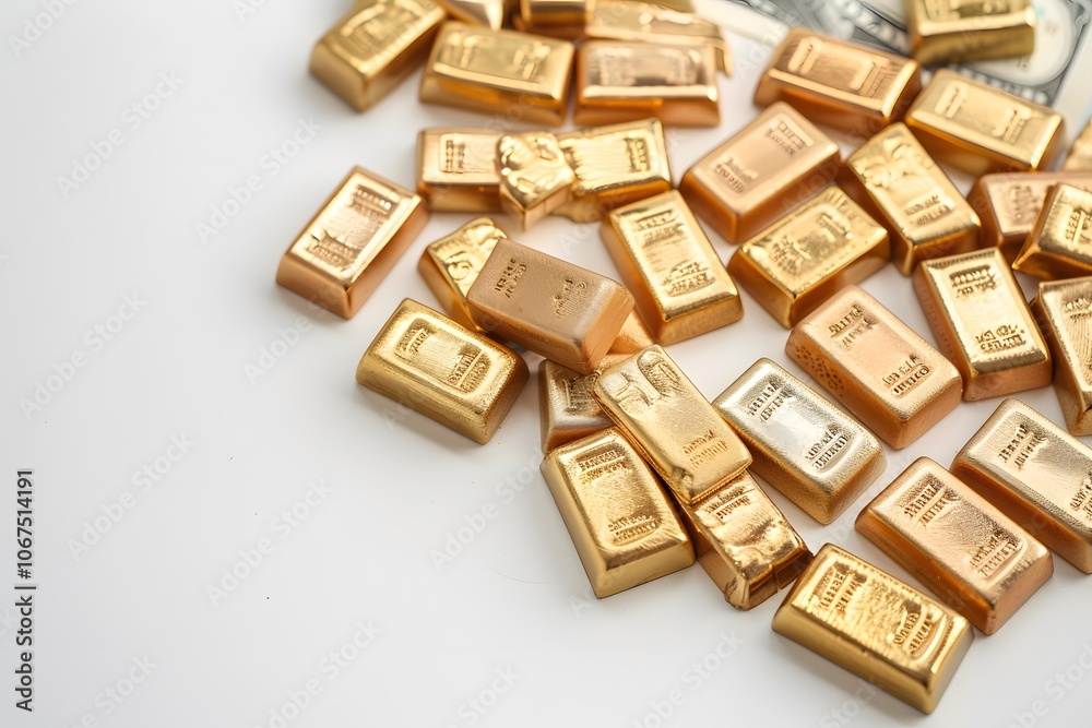 A Glimmering Collection of Gold Bars and Currency Notes A Glimmering Collection of Gold Bars and Currency Notes