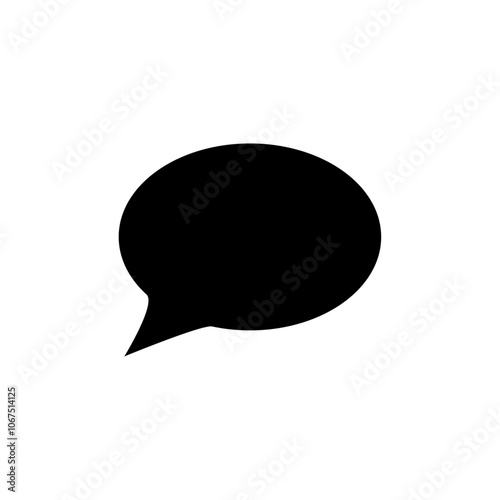 Speech bubble icon Black and white outline vector