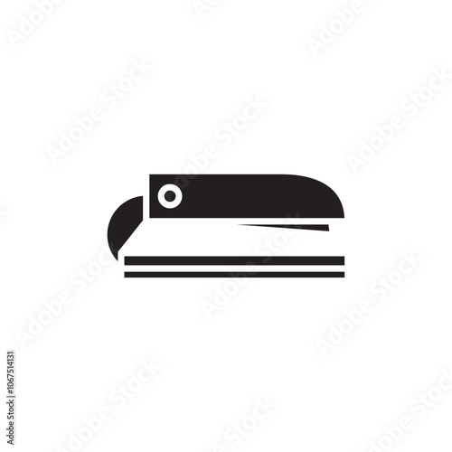 Stapler icon Black and white outline vector