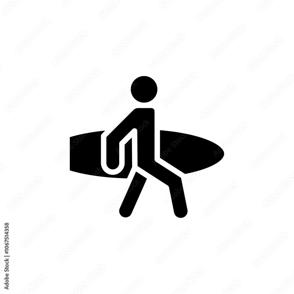 Surfer icon Black and white outline vector Surfer icon Black and white outline vector