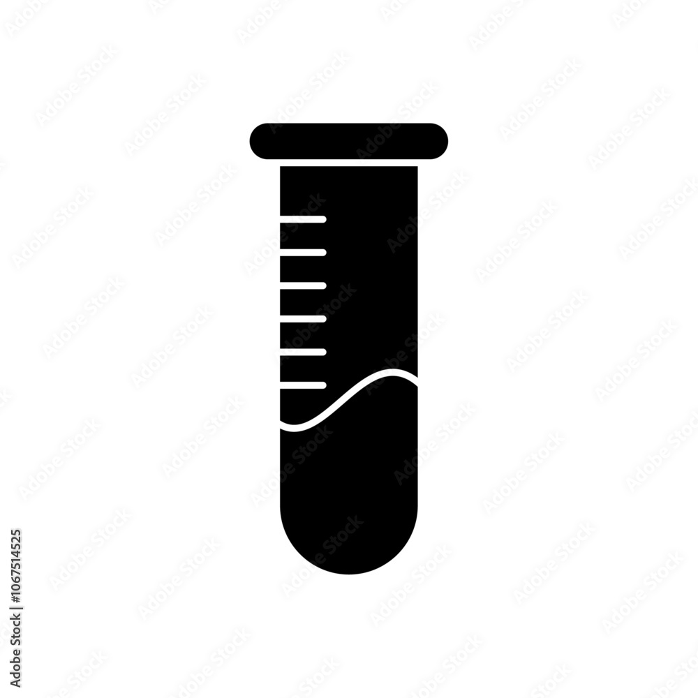 Test tube icon Black and white outline vector Test tube icon Black and white outline vector