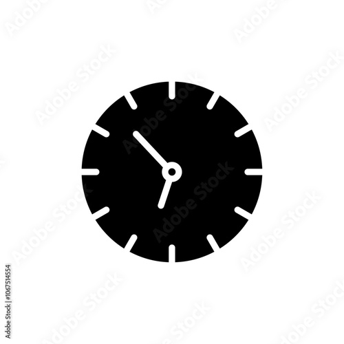 Time icon Black and white outline vector