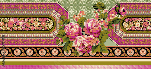 seamless beautiful wallpaper cards border design floral leaf vintage ornament Victorian geometric ethnic print paisley 
