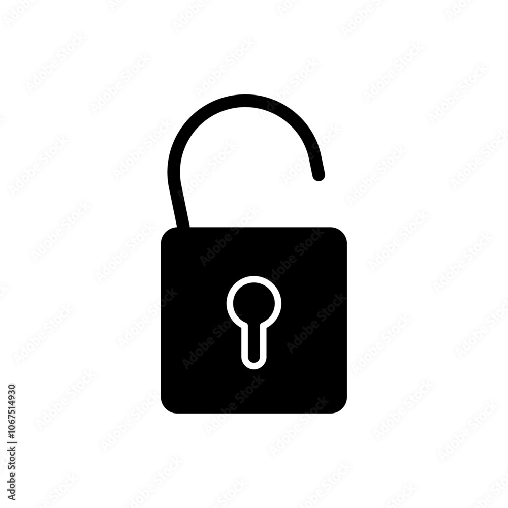 Unblocked icon Black and white outline vector Unblocked icon Black and white outline vector