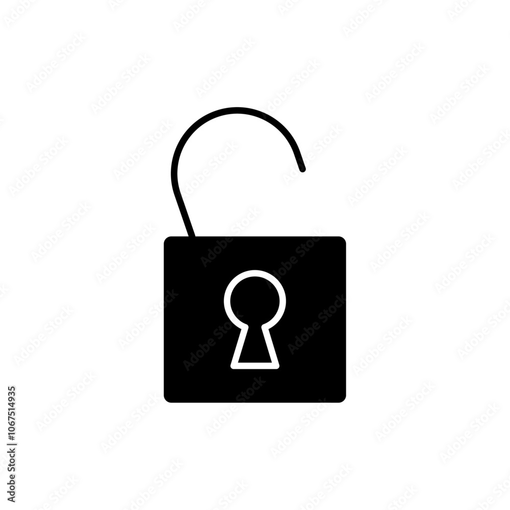 Unlock icon Black and white outline vector Unlock icon Black and white outline vector