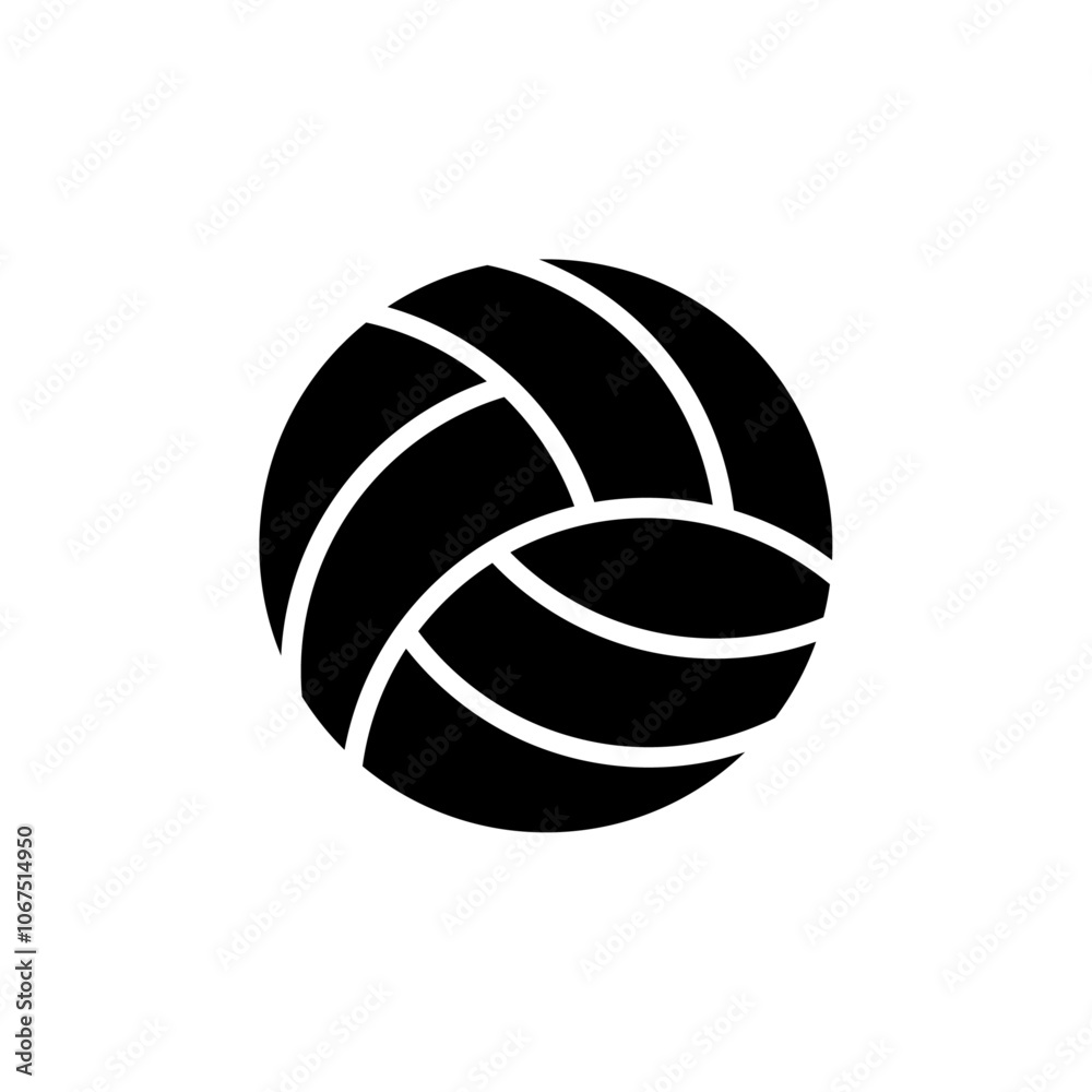 Volley ball icon Black and white outline vector Volley ball icon Black and white outline vector