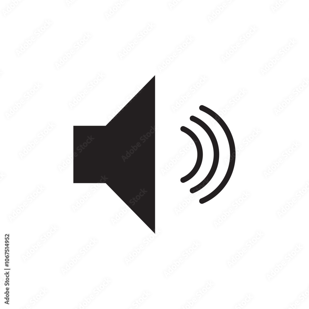 Volume icon Black and white outline vector Volume icon Black and white outline vector