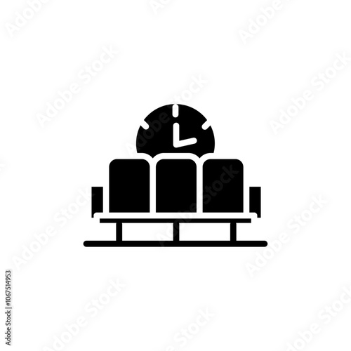 Waiting Room icon Black and white outline vector