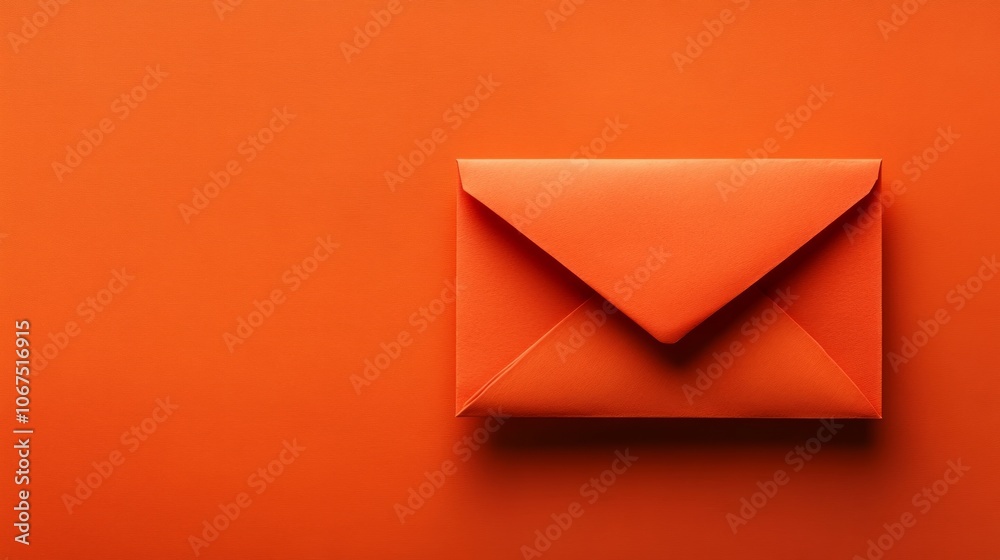 Orange Envelope on Vibrant Background Orange Envelope on Vibrant Background