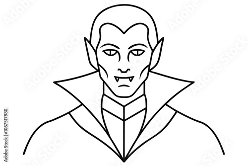 A vampire line art vector illustration