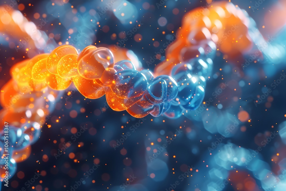 Vibrant Representation of DNA Helix with Colorful Molecular Structure Vibrant Representation of DNA Helix with Colorful Molecular Structure