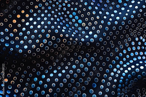Abstract Blue Dots on a Dark Background Creating a Dynamic Visual Effect