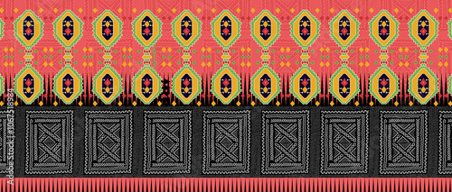 Obraz na płótnie seamless beautiful wallpaper cards border design floral leaf vintage ornament Victorian geometric ethnic print paisley w salonie