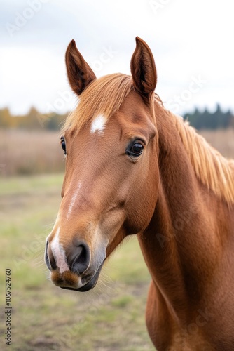 Horse in Field Close Up