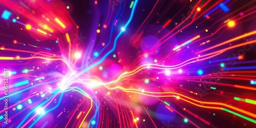 Abstract background with glowing texture resembling neon lights, texture, modern