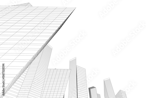 Modern city architecture 3d illustration