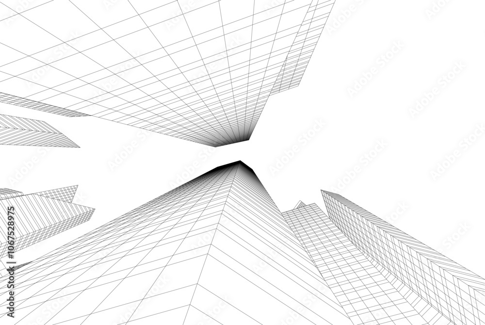Modern city architecture 3d illustration Modern city architecture 3d illustration