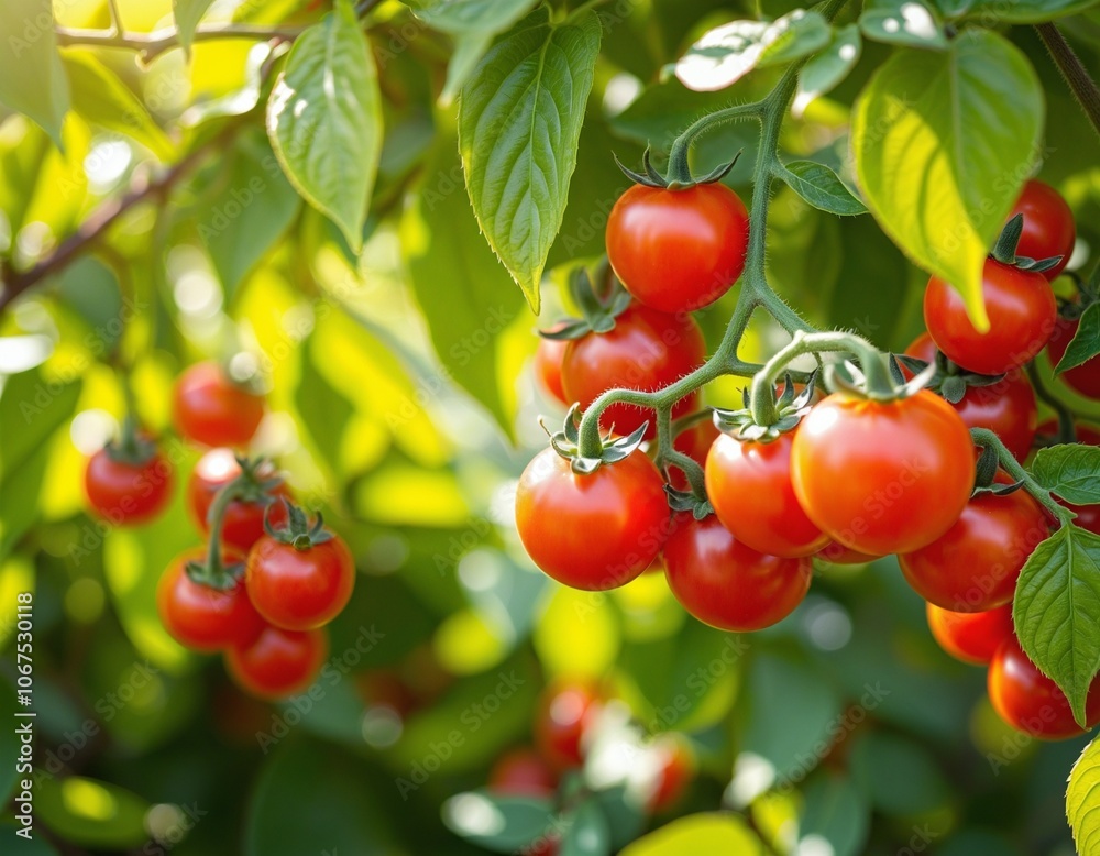 Tomato Harvest in a Lush Garden Tomato Harvest in a Lush Garden