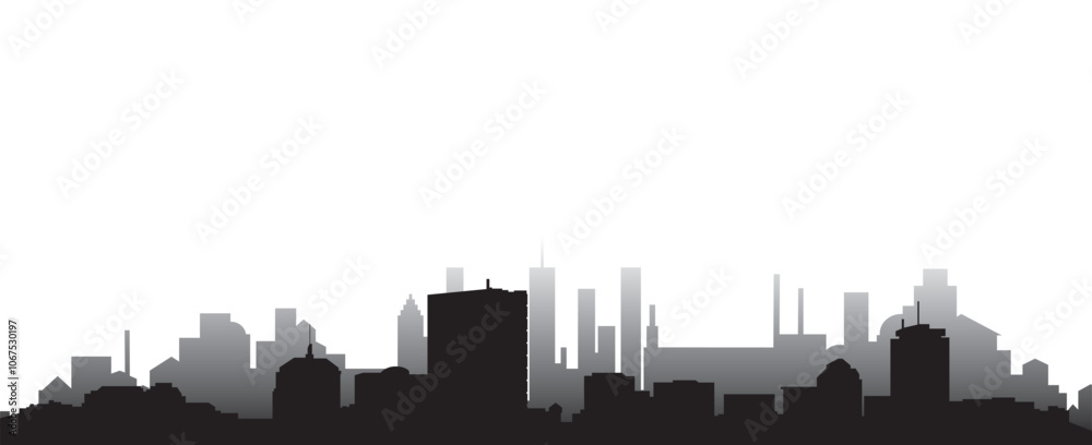 Black colored silhouette city skyline of city of Boston on white background Black colored silhouette city skyline of city of Boston on white background