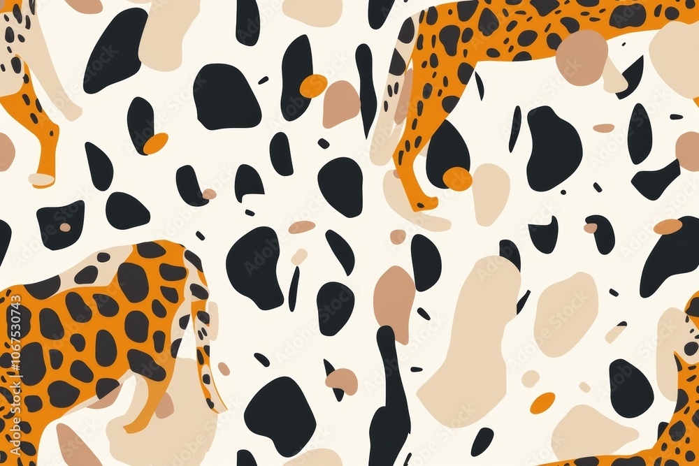 Abstract animal print with leopard spots on white background Abstract animal print with leopard spots on white background